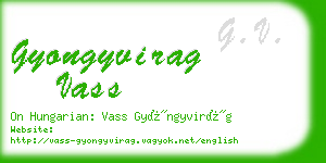 gyongyvirag vass business card
